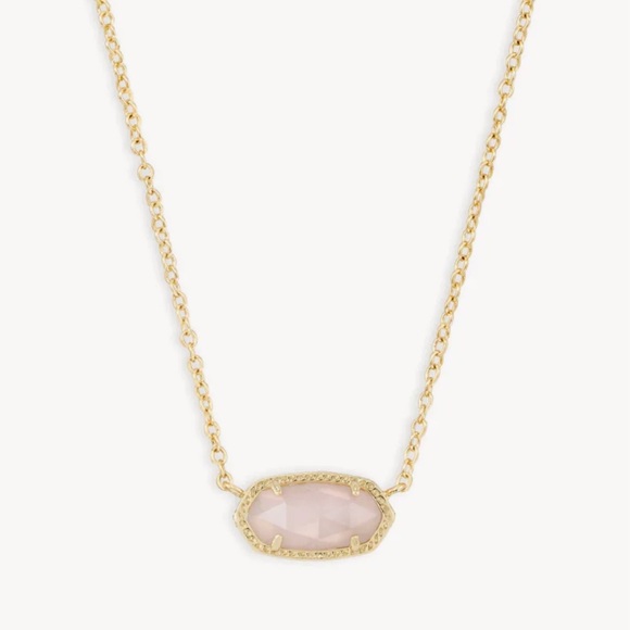 Kendra Scott Jewelry - Kendra Scott Elisa Gold Pendant Necklace in Rose Quartz